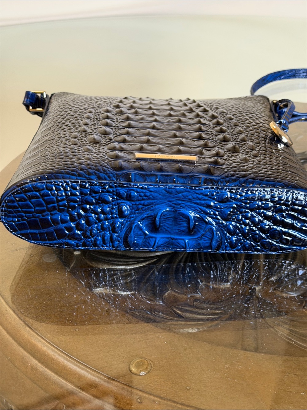 Brahmin Katie Anchor Croc-Embossed Crossbody Bag - Picture 10 of 16